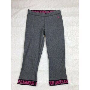 Under Armour Womens Leggings Size Small Fold Over Waistband Pink Ribbon Cancer